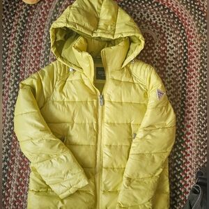 Guess Ladies M Sun Yellow Puffer Jacket LIKE NEW